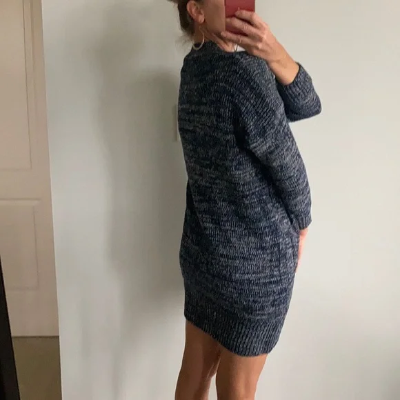 Navy Long Open Front Cardigan Sweater - Picture 9 of 11